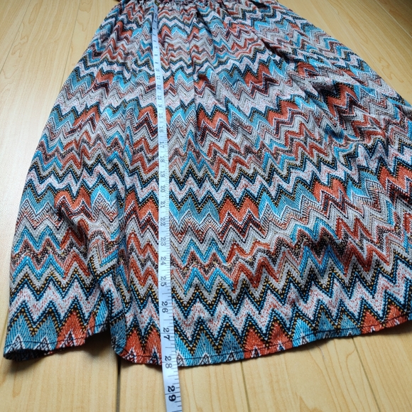 Bohemian Maxi Long Summer Sleeveless Zig Zag Dress - Picture 8 of 8